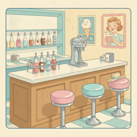 The charming soda fountain