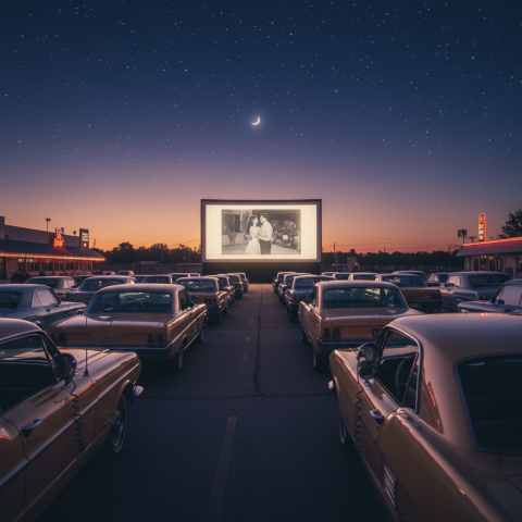 The buzzing drive-in movie theater