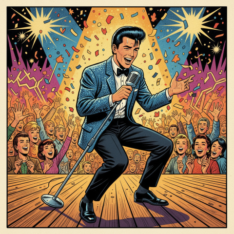 Who was affectionately known as 'The King of Rock and Roll' and dominated the music charts in the 1950s?
