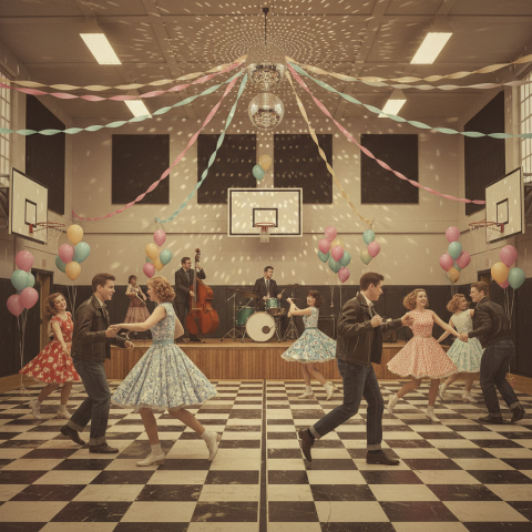 Dancing at the sock hop