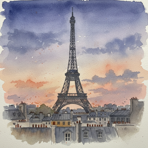 Which city hosts the Eiffel Tower?