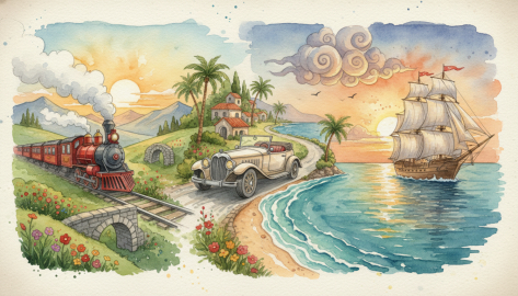 Which Vintage Travel Scene Sparks Your Nostalgia?