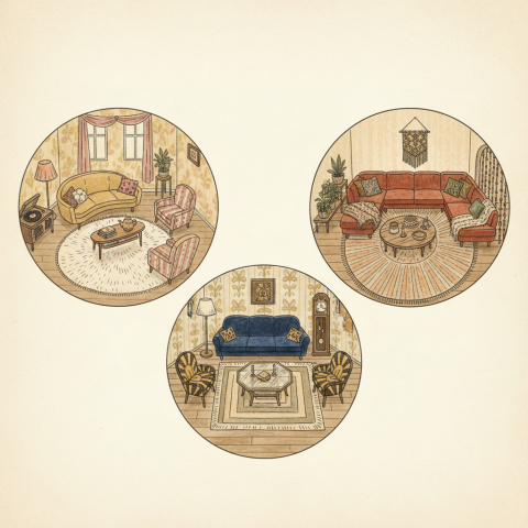 Which living room setup feels most familiar?