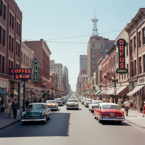 Bustling downtown