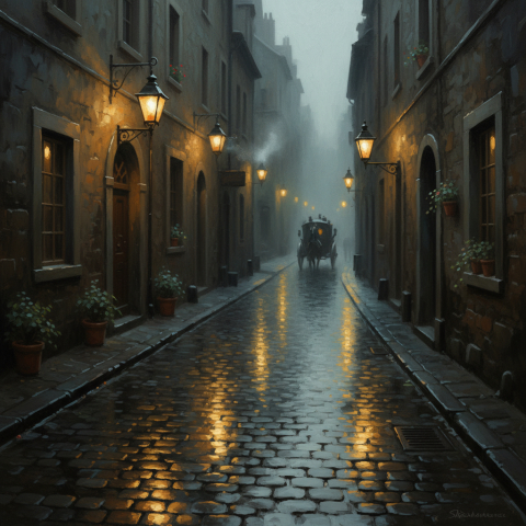 Quaint cobblestone alley