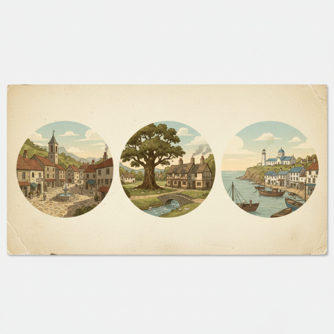Which village centerpiece brings back memories?