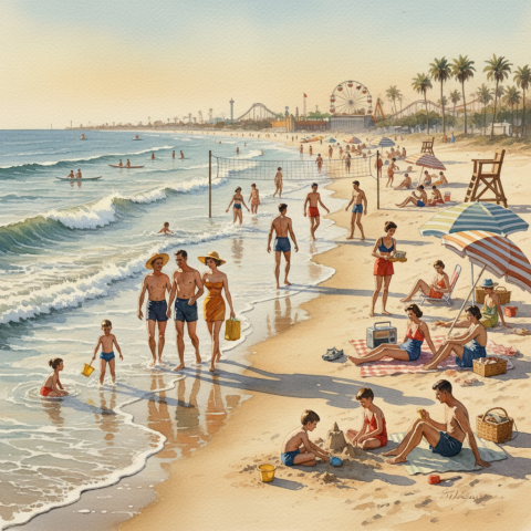 Which classic beach activity sparks joy?