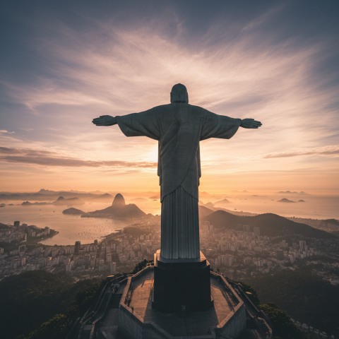 Which iconic statue overlooks Rio de Janeiro?