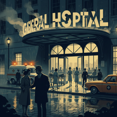 What fictional town is home to 'General Hospital'?