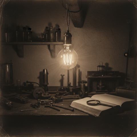 Who is credited with inventing the practical incandescent light bulb?