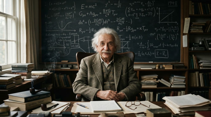 Which physicist is credited with developing the theory of general relativity?