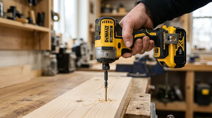 Which tool is primarily used for driving screws into materials with a specific torque setting to prevent over-tightening?